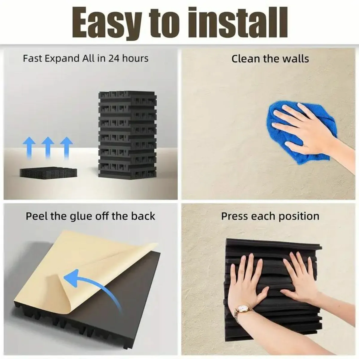 30pcs Black 30*30*5cm High-Density Soundpads - Image 2