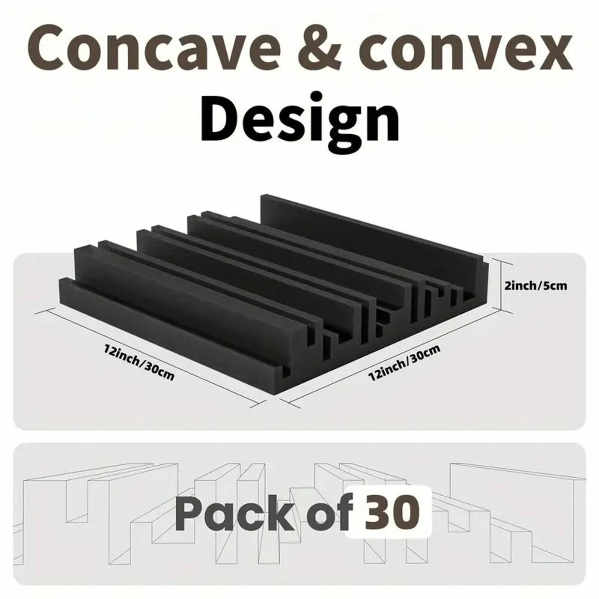 30pcs Black 30*30*5cm High-Density Soundpads - Image 3