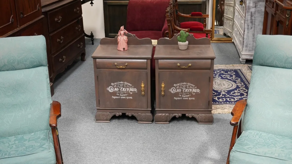 Pair of Upcycled Spanish Bedside Cabinets - Image 1