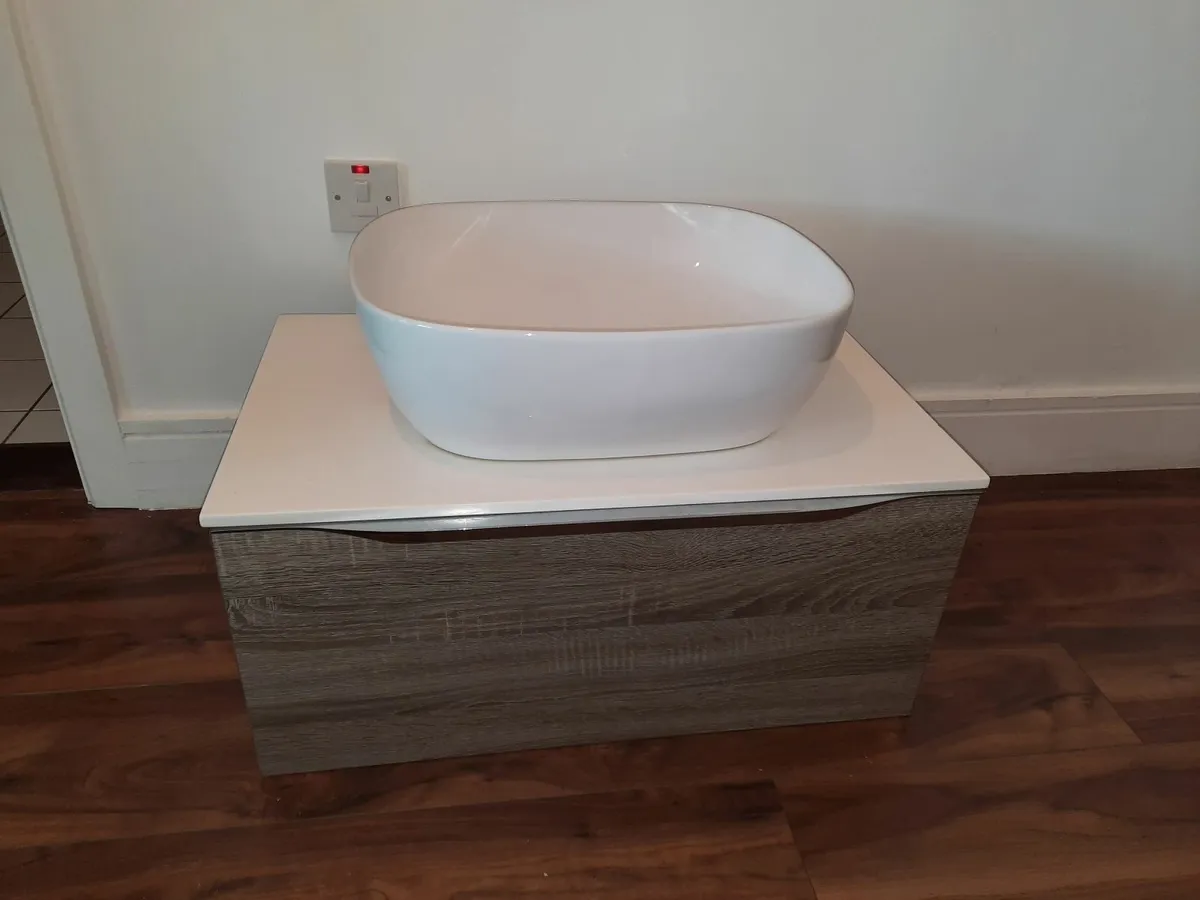 Bathroom sink, tap and floating counter top drawer - Image 2