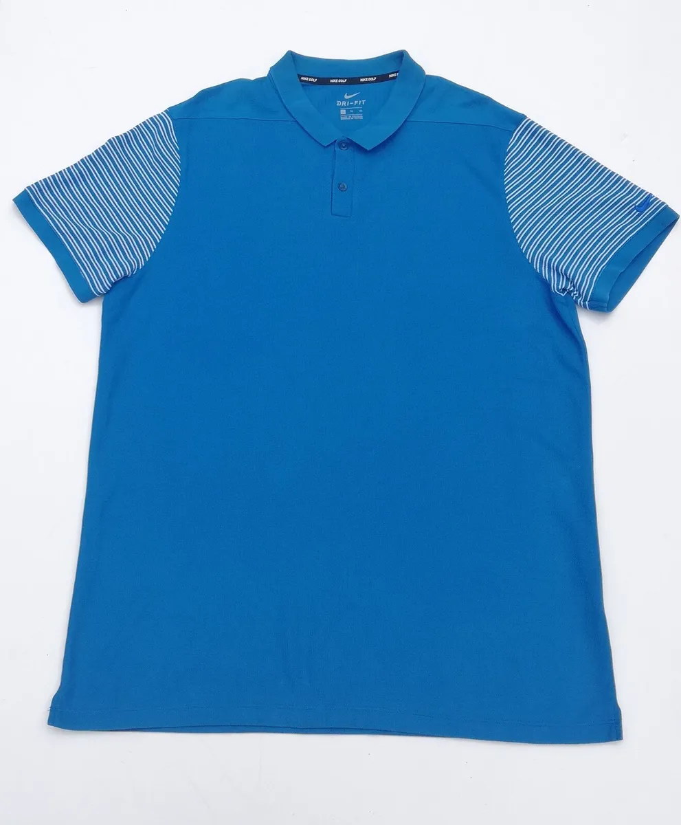 Nike Golf Dri-fit mens blue polo top - Image 1