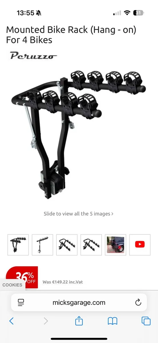 Tow hitch ,4 bike rack - Image 1