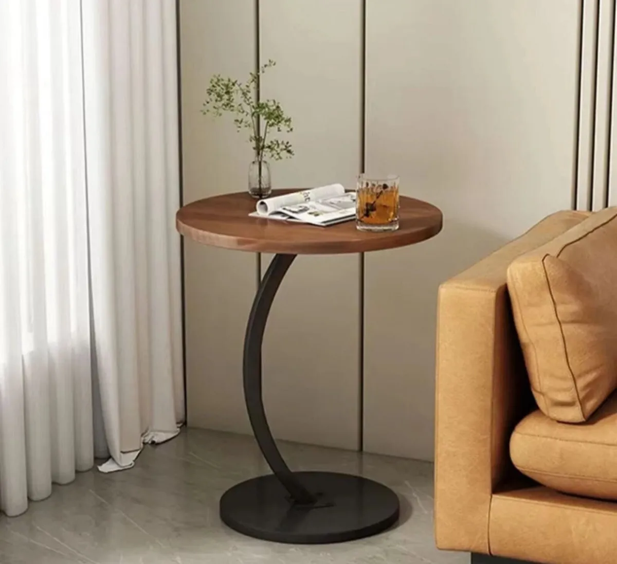 C Shaped Table Sofa End Side Table NEW - Image 2