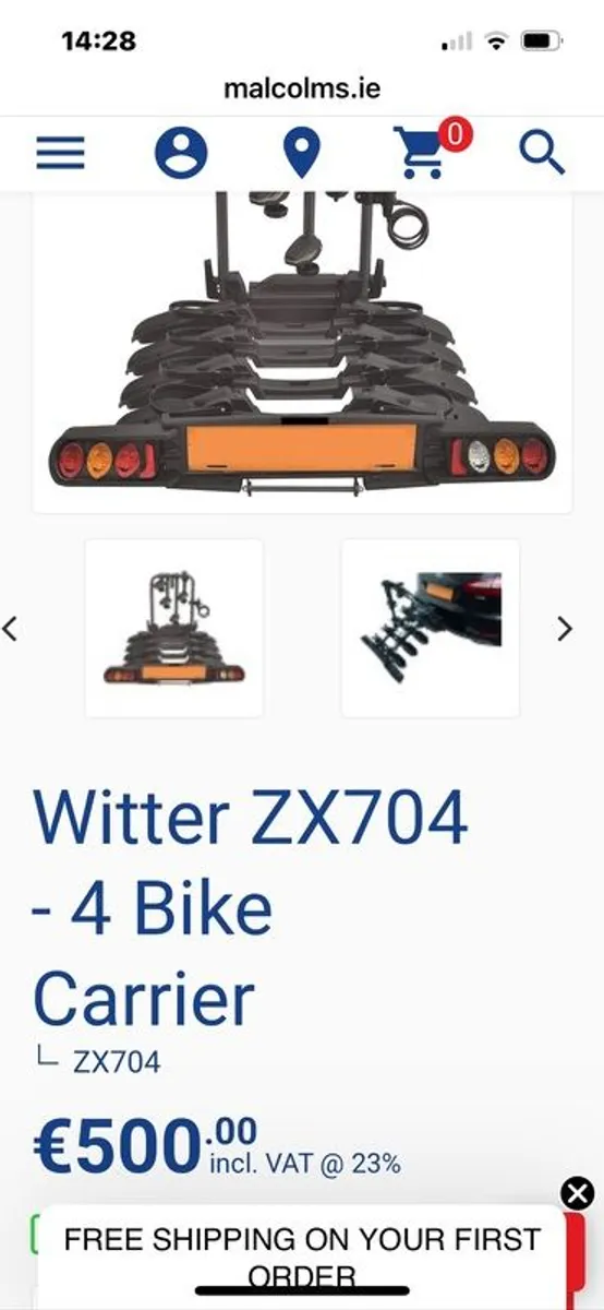 Tow bar bike rack - Image 1