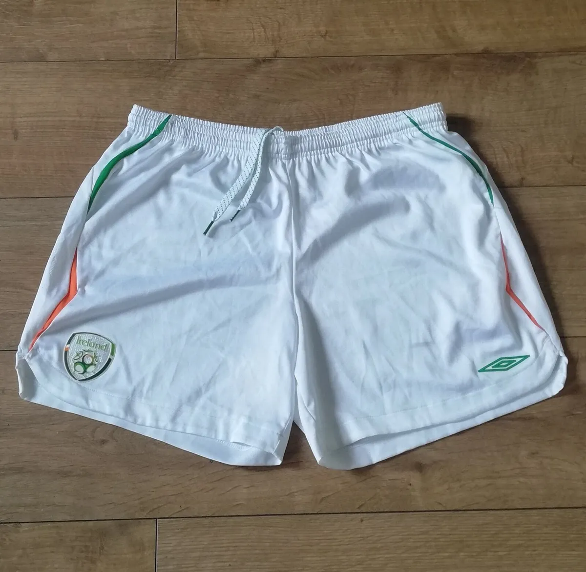 Umbro Ireland white adjustable waist shorts - Image 1