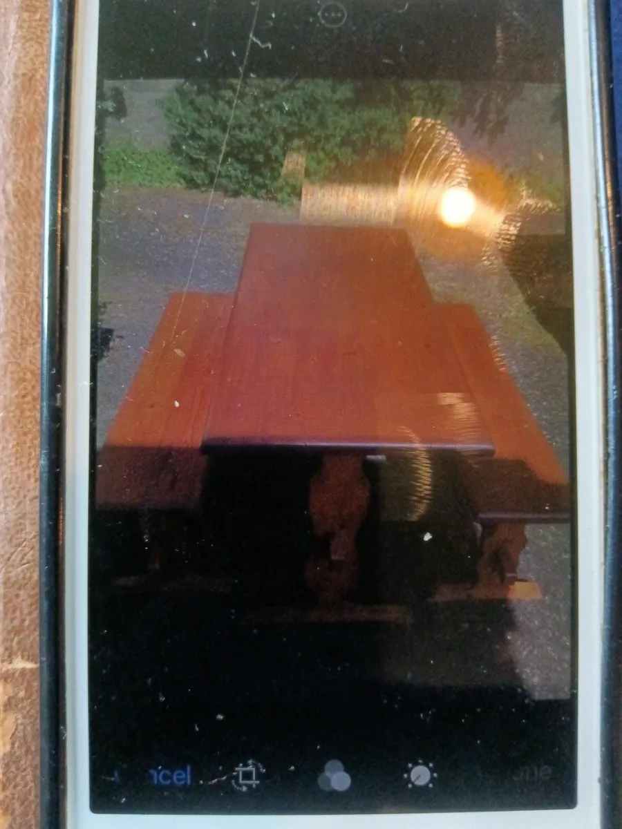 Wooden Table and Benches - Image 1