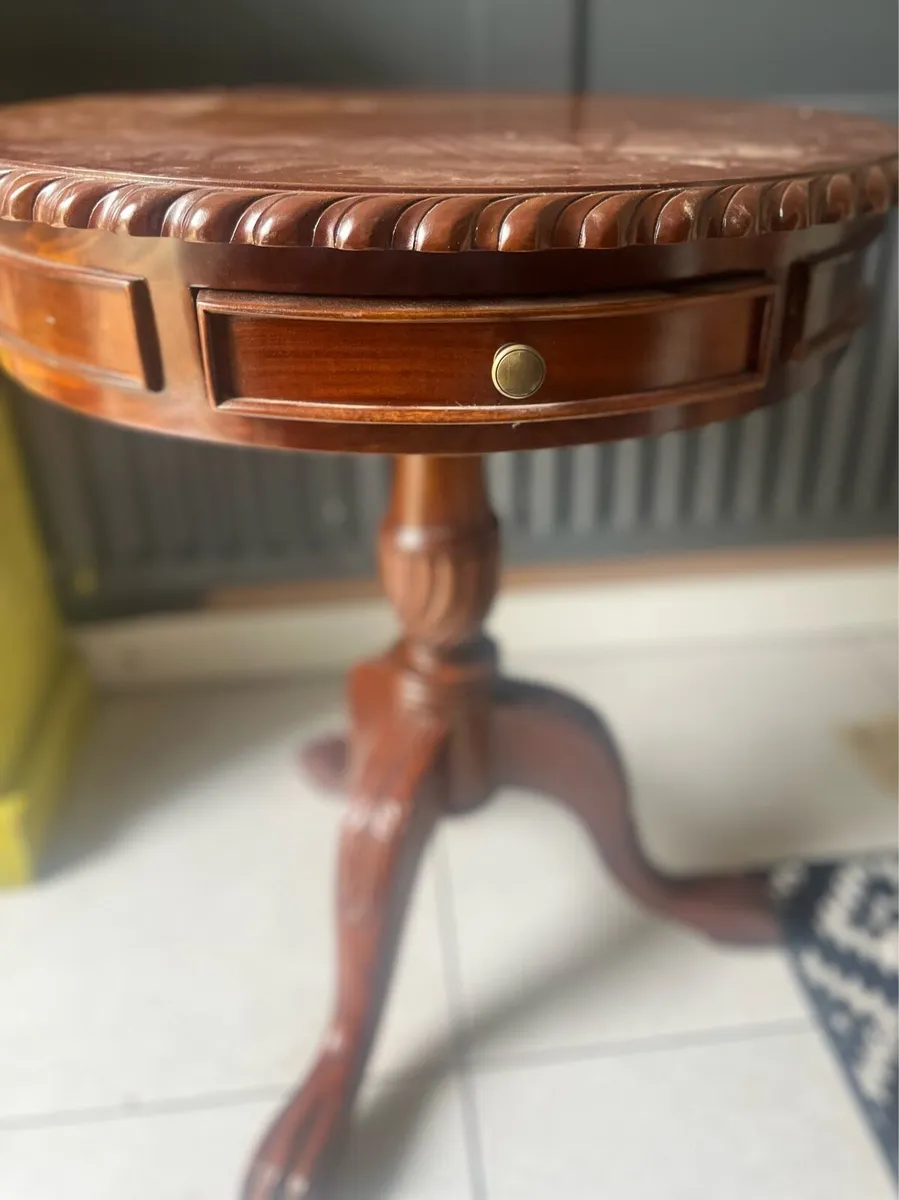 French polished oak console table. - Image 2