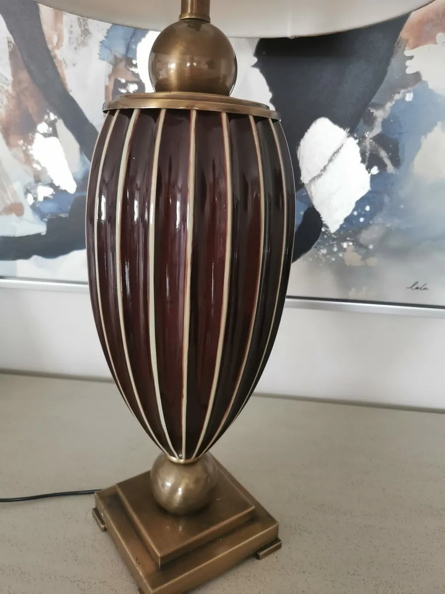 Lamp with Silk shade for sale - Image 2