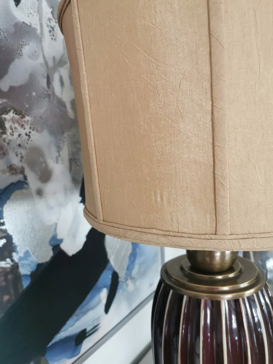 Lamp with Silk shade for sale - Image 4