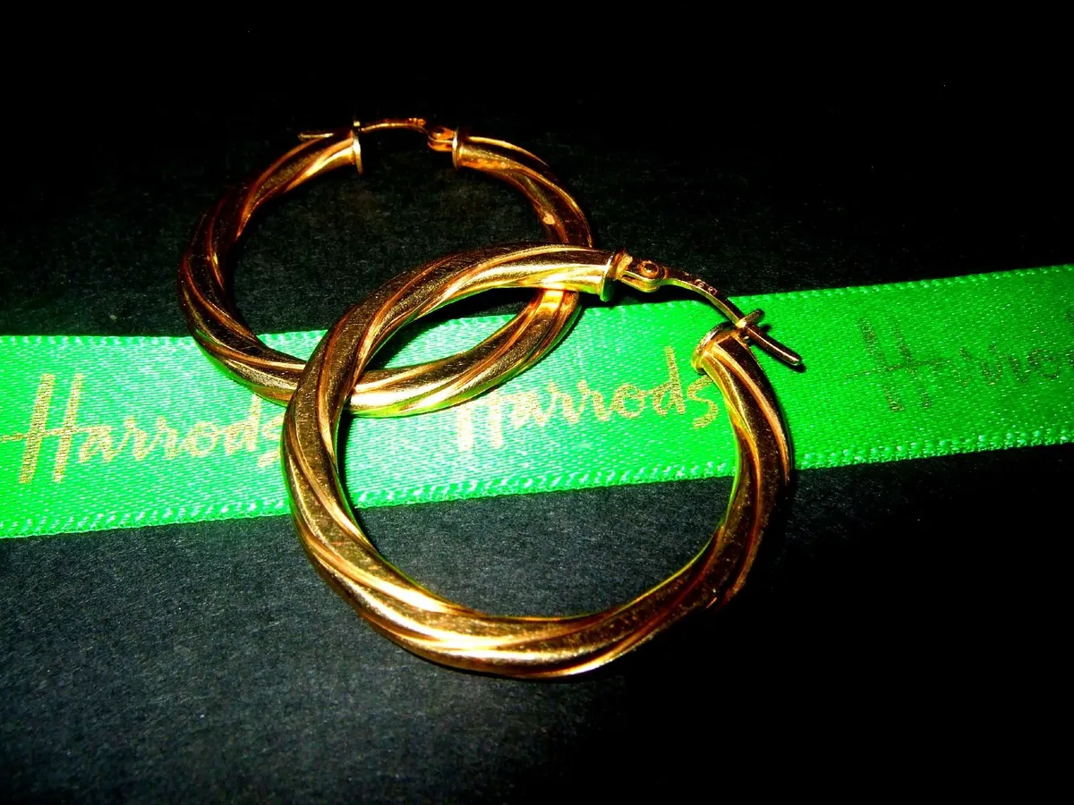 Vintage Hallmarked 9ct Gold Hoops - Image 2