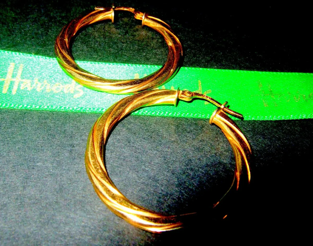 Vintage Hallmarked 9ct Gold Hoops - Image 4