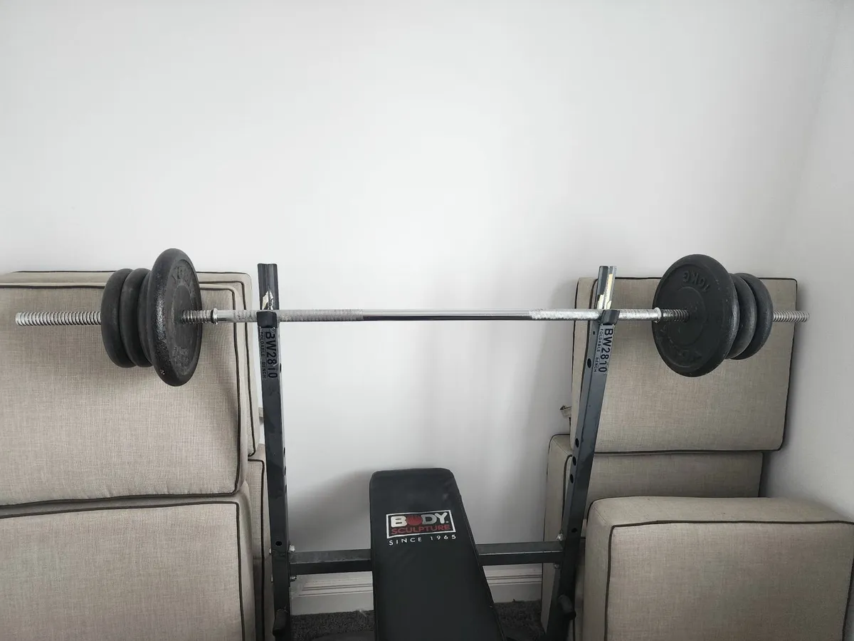 Bench barbell,dumbbells and weight - Image 2