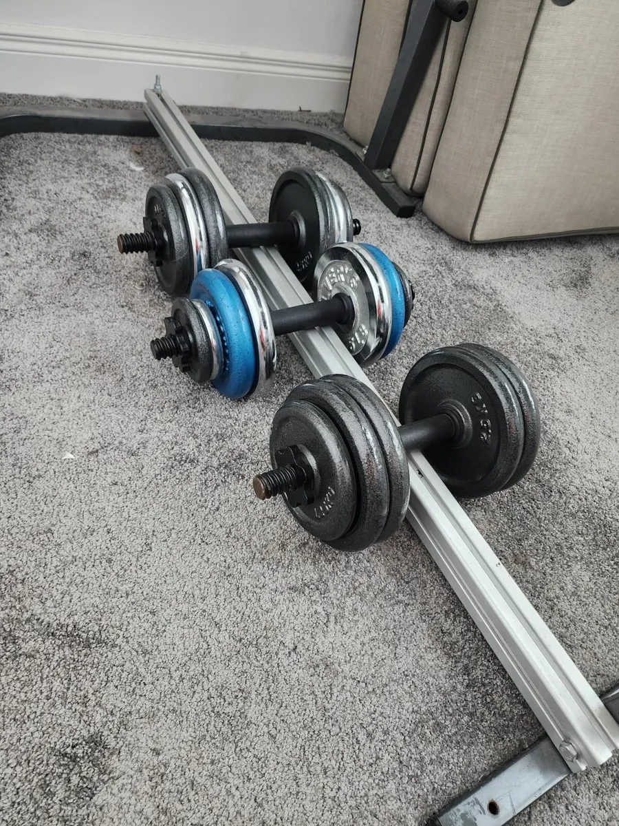 Bench barbell,dumbbells and weight - Image 3