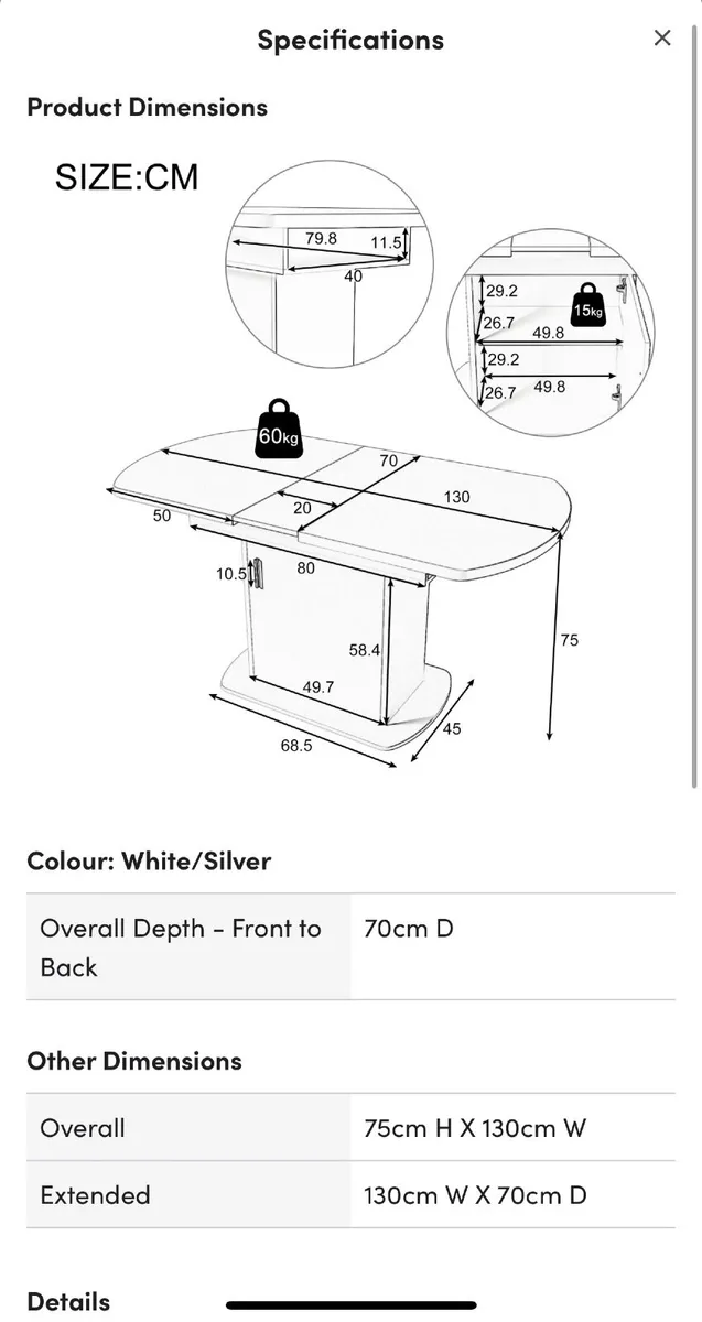 Extendable dining table - Image 2