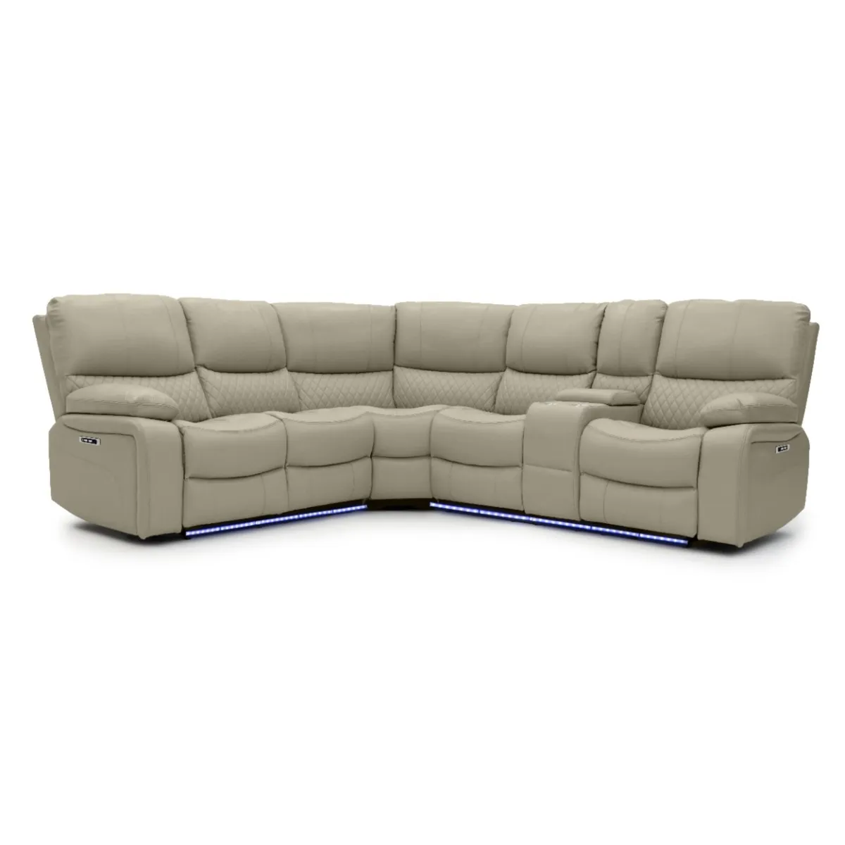 Electric Beige Rita Plus Corner Leather Recliner S - Image 1