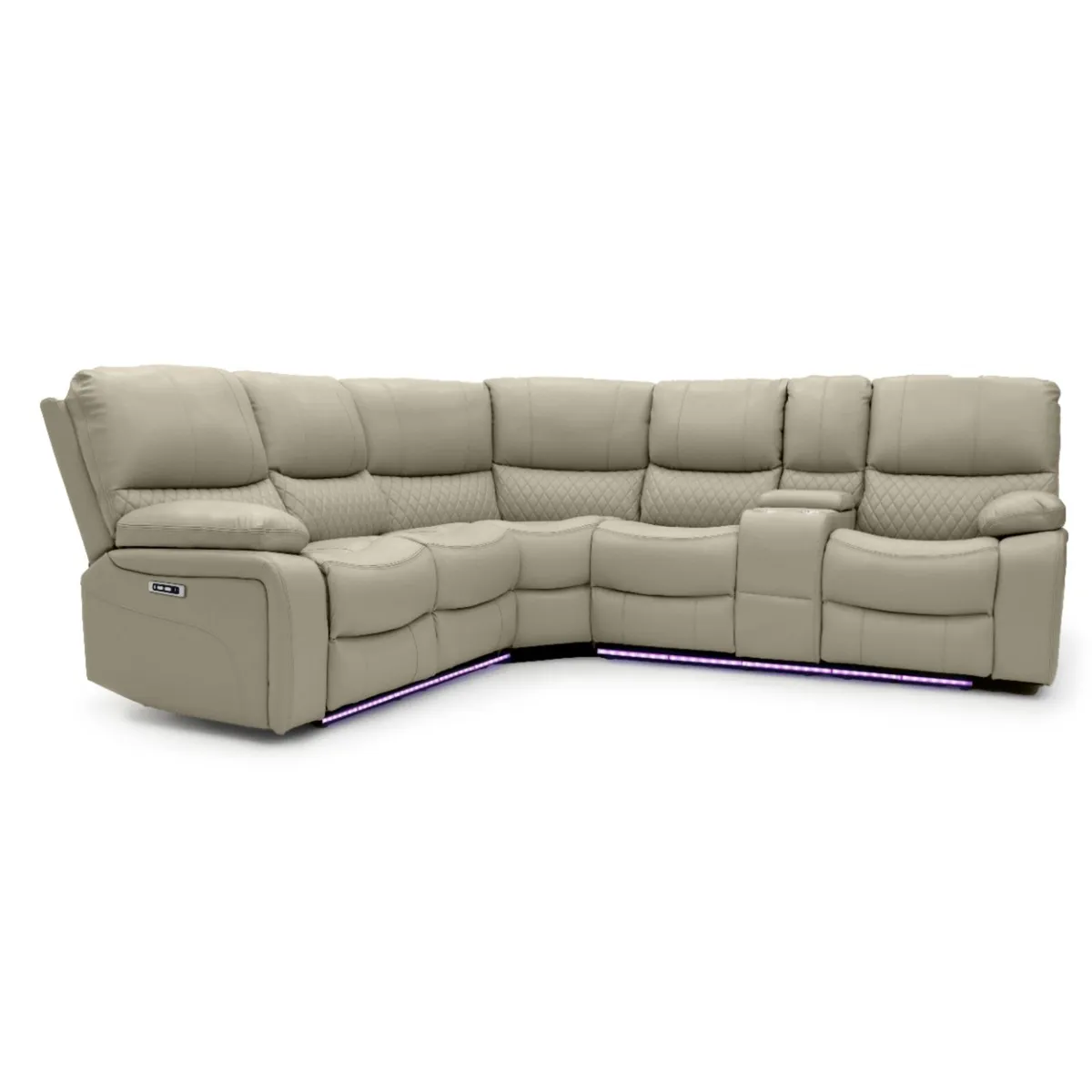 Electric Beige Rita Plus Corner Leather Recliner S - Image 2