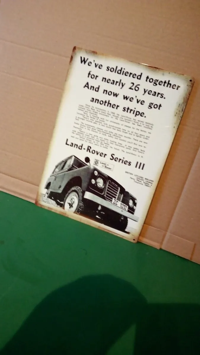 land rover 1974 reproduction advertisement sign - Image 1