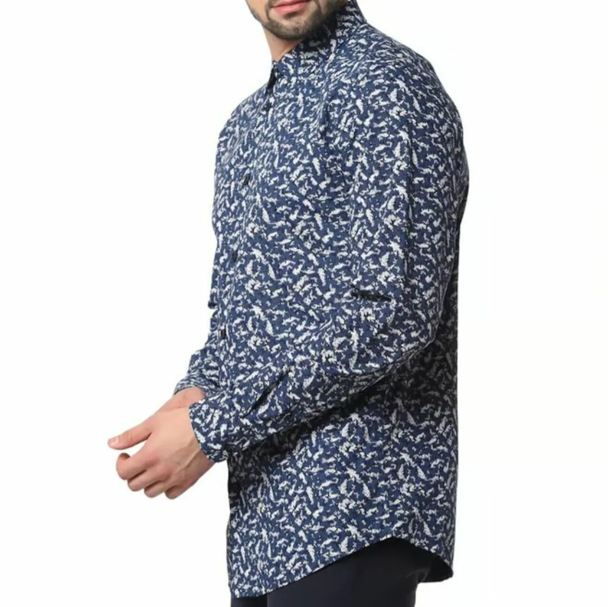 Selected Homme Regular Fit Navy Printed Shirt S - Image 2