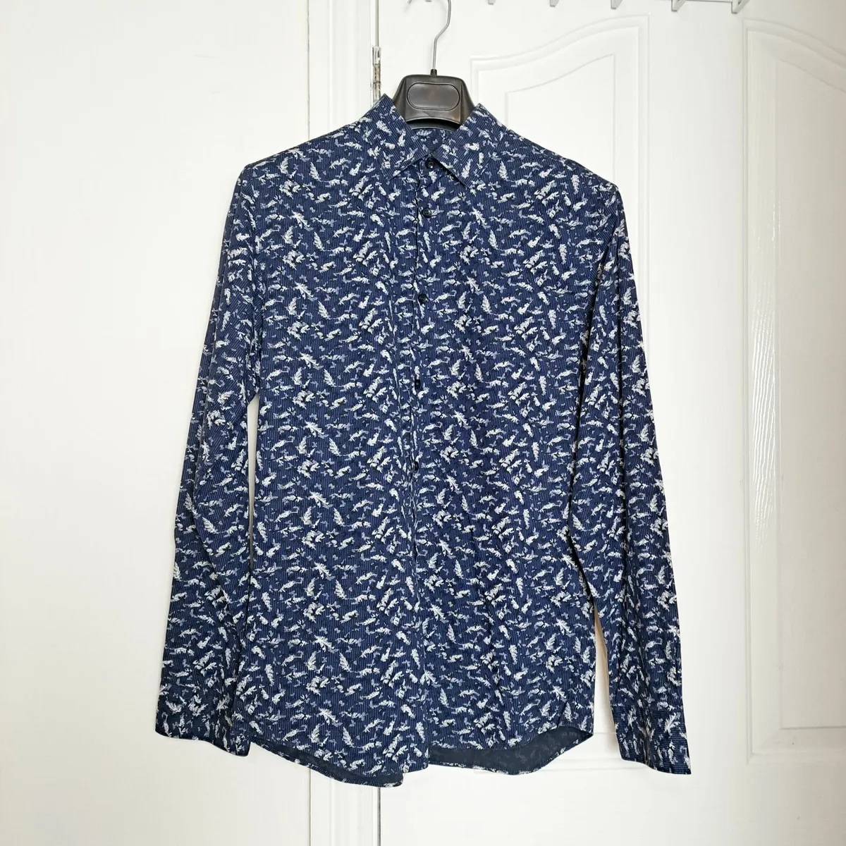 Selected Homme Regular Fit Navy Printed Shirt S - Image 1