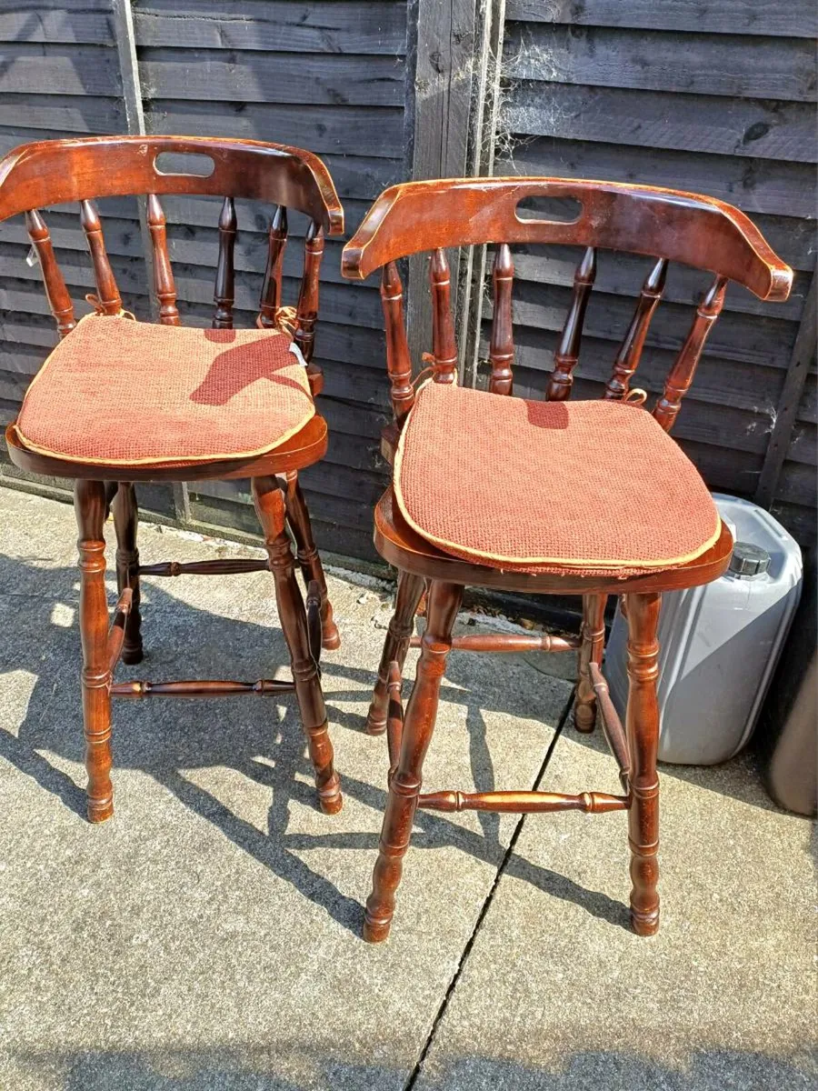 Vintage Mahogany Bar Stools - Image 1