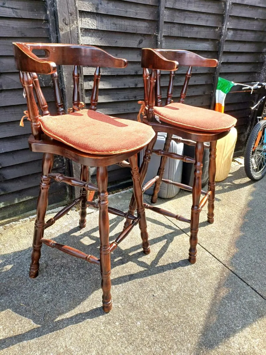 Vintage Mahogany Bar Stools - Image 2
