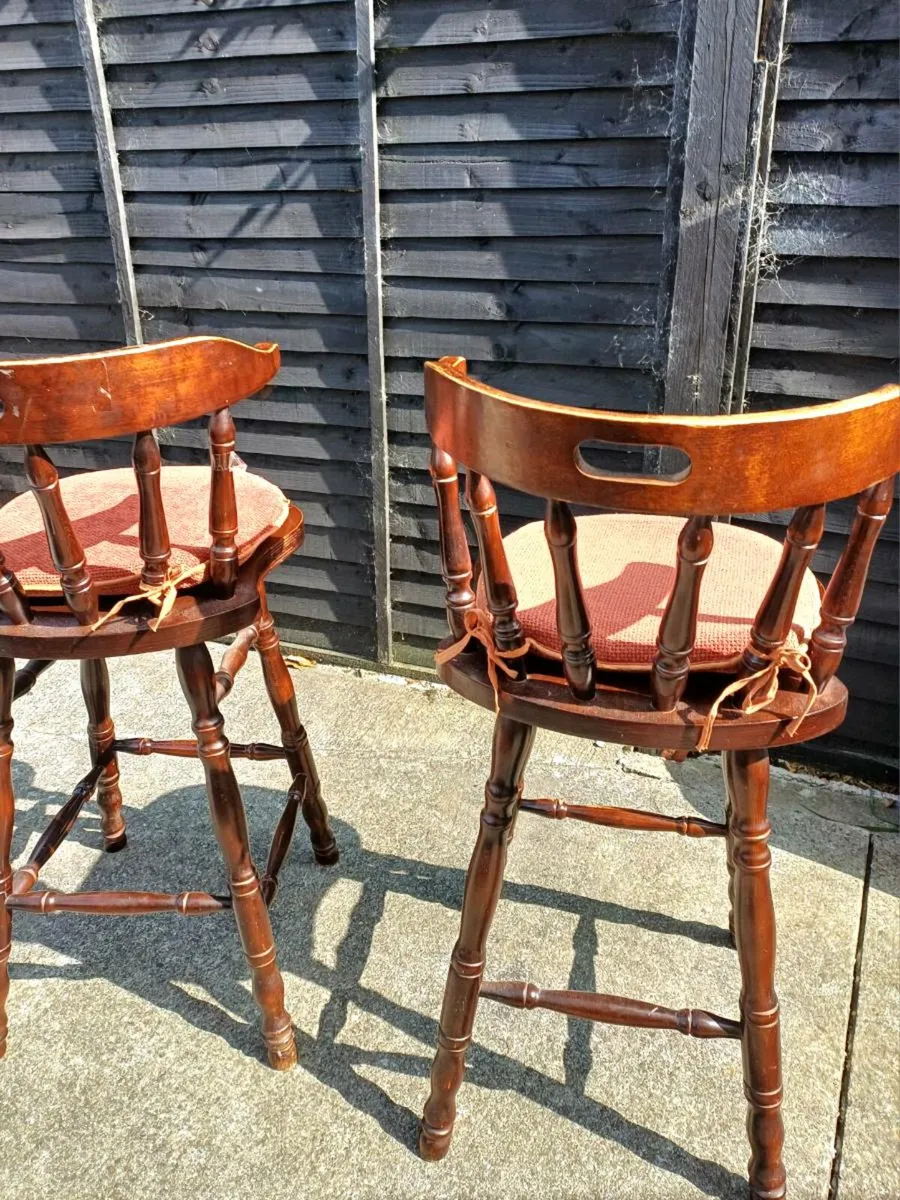 Vintage Mahogany Bar Stools - Image 3