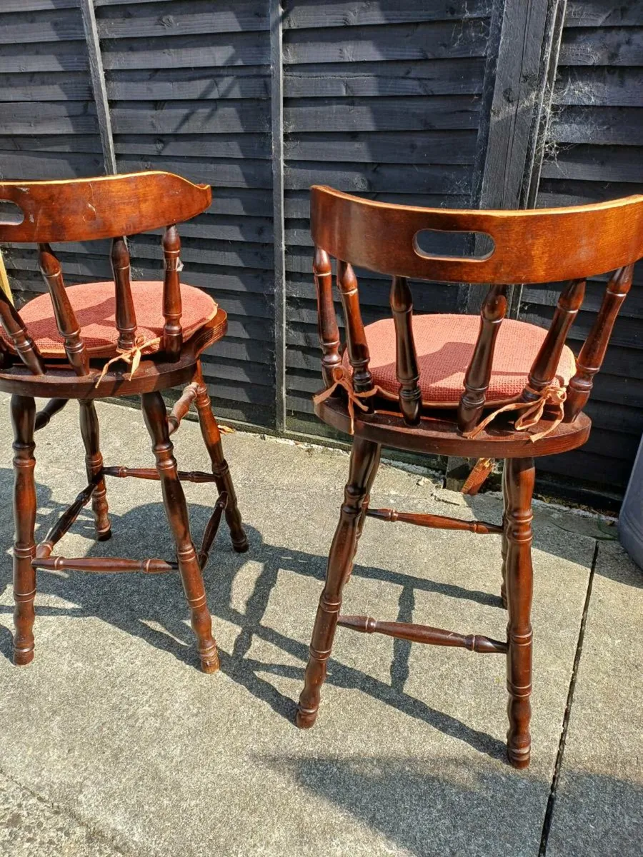 Vintage Mahogany Bar Stools - Image 4