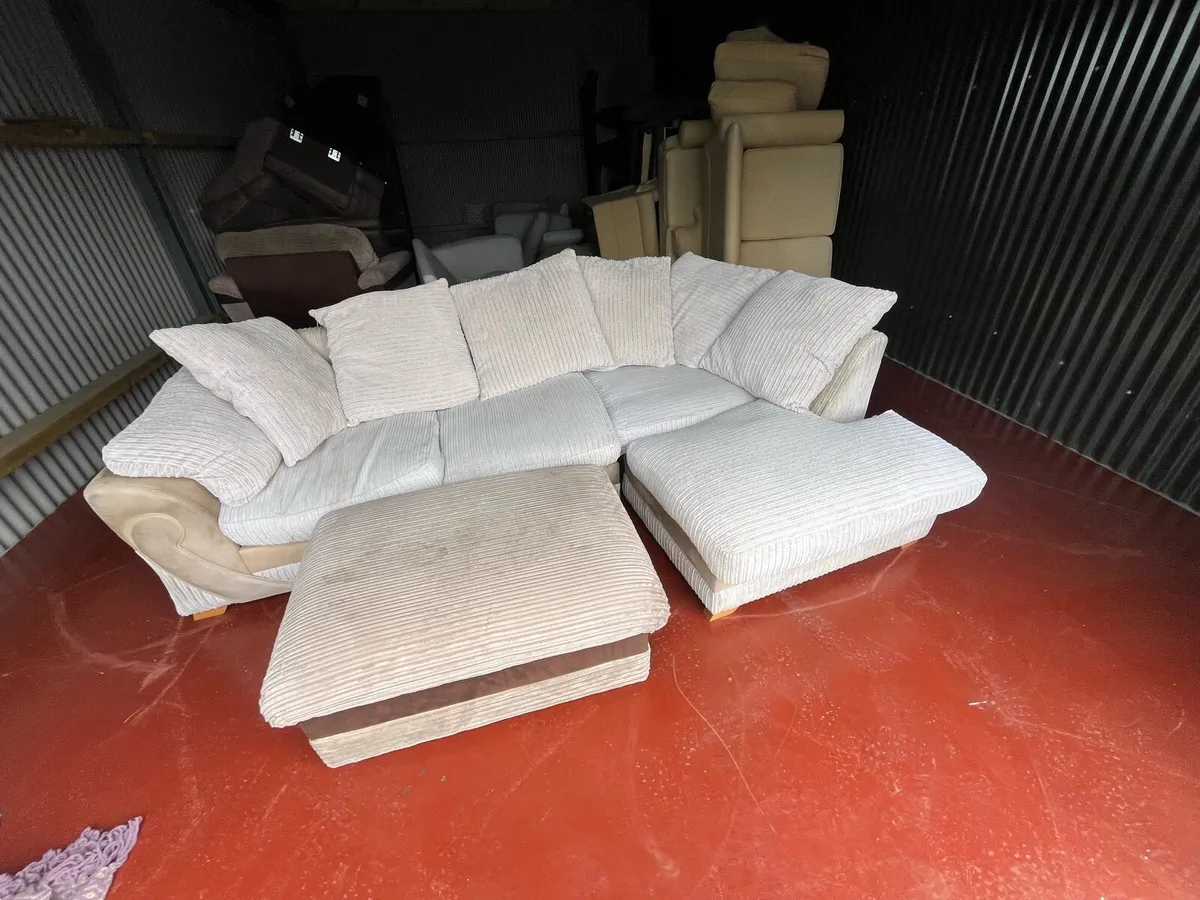 Beige corner sofa couch set delivery available - Image 1