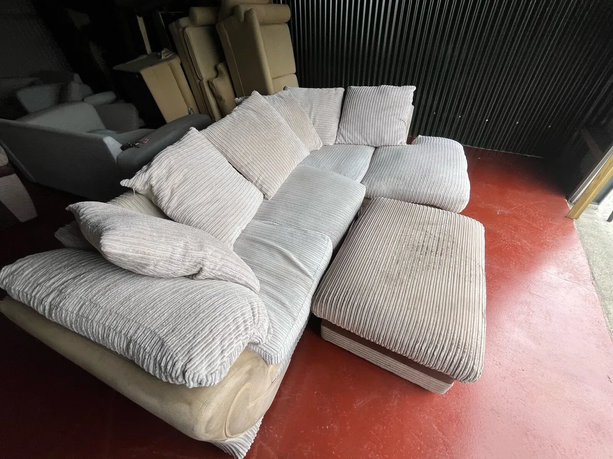Beige corner sofa couch set delivery available - Image 2