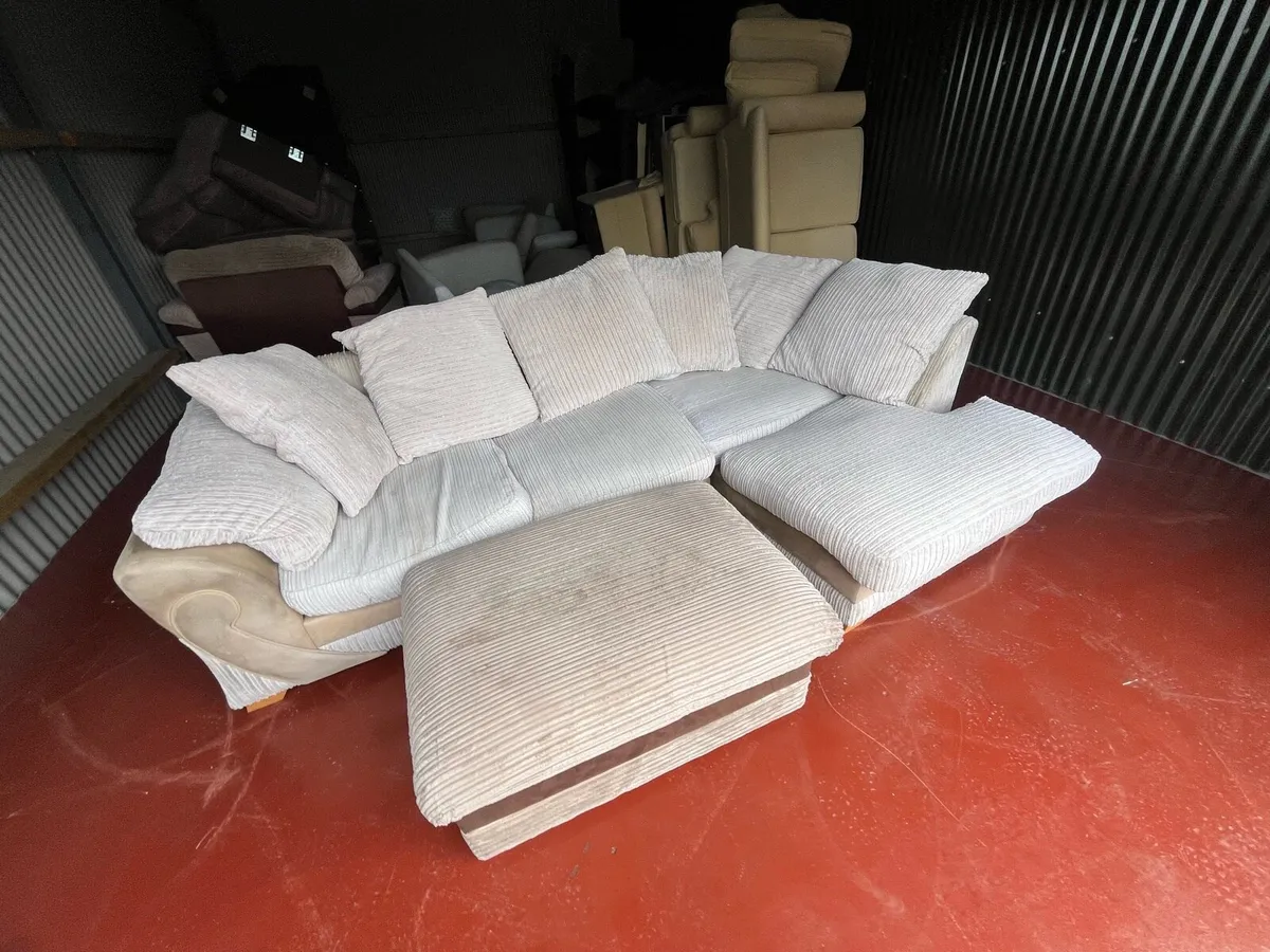 Beige corner sofa couch set delivery available - Image 3