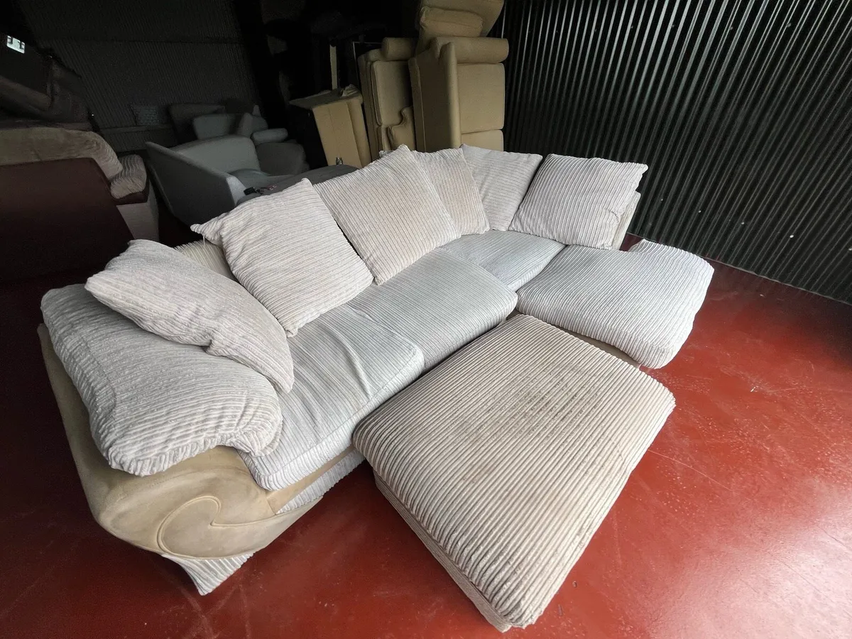 Beige corner sofa couch set delivery available - Image 4