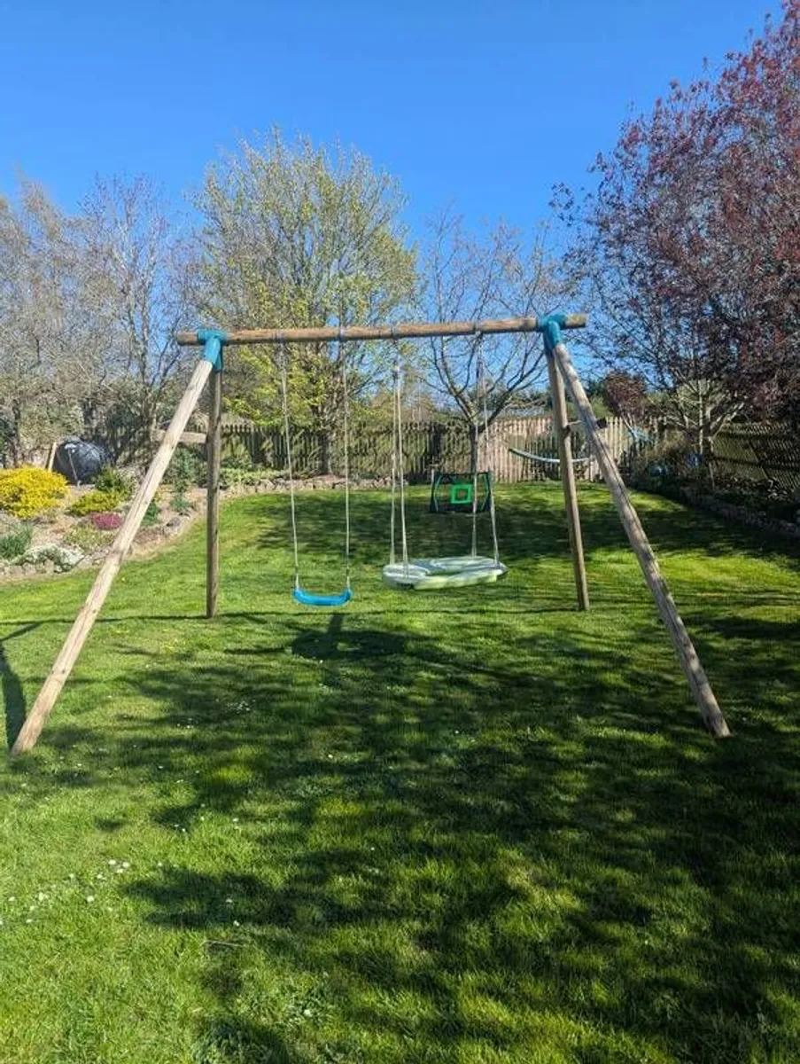 wooden swing set. - Image 2