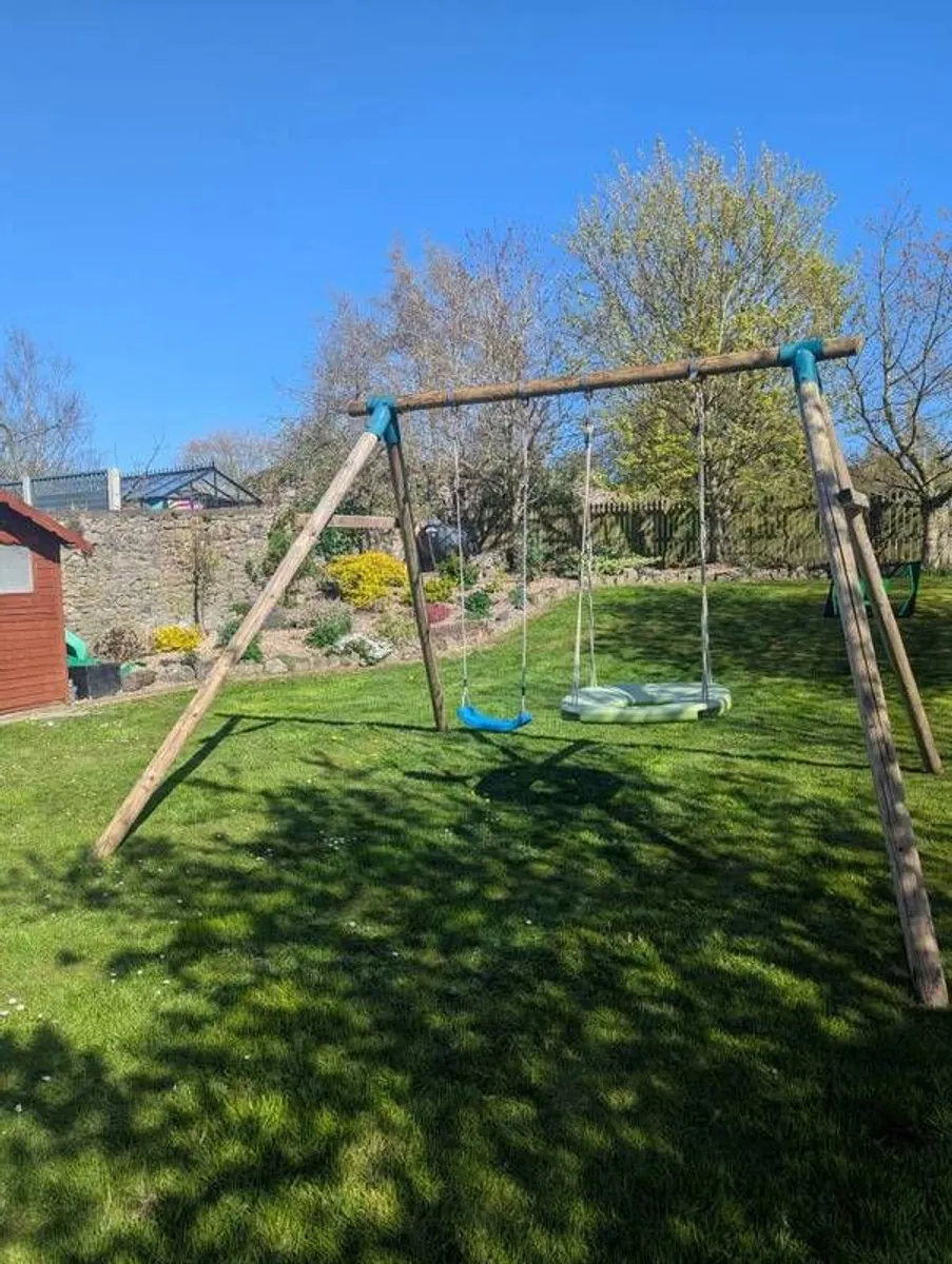 wooden swing set. - Image 3