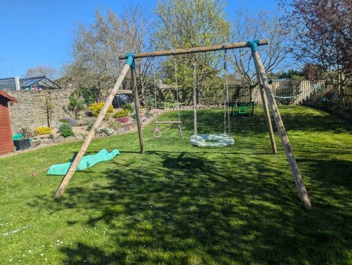 wooden swing set. - Image 4