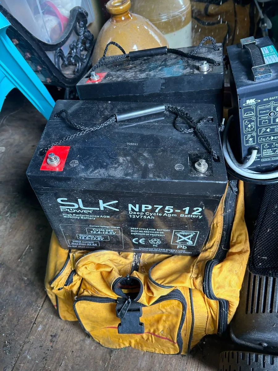 Mobility Scooter Batteries + Charger - Image 1
