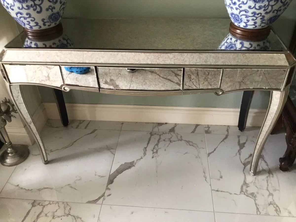 Large antique mirrored table - Image 1