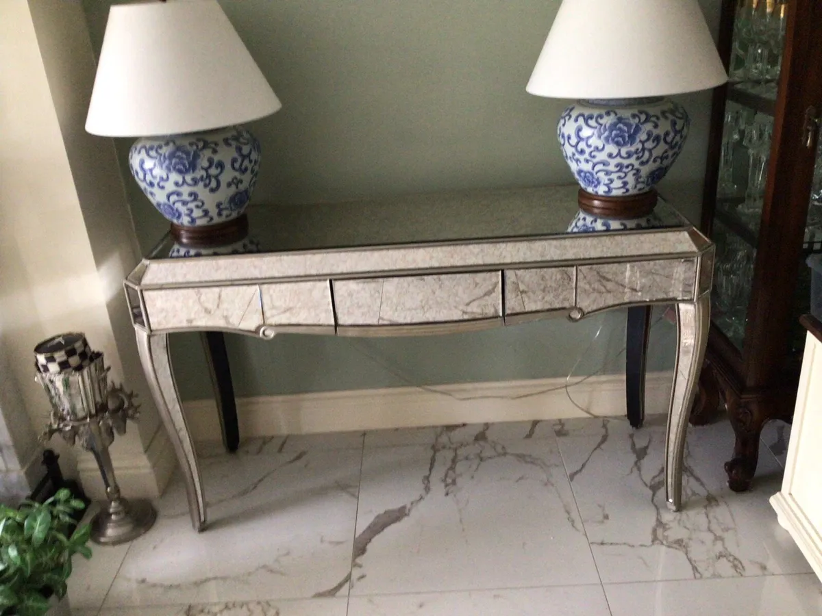 Large antique mirrored table - Image 4
