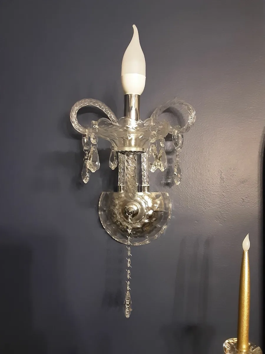 Glass detailed wall lights collection only - Image 1