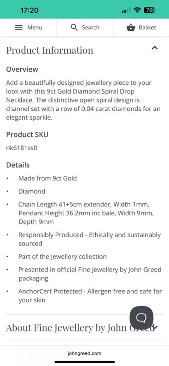 Gold and Diamond Pendant and Necklace - Image 4