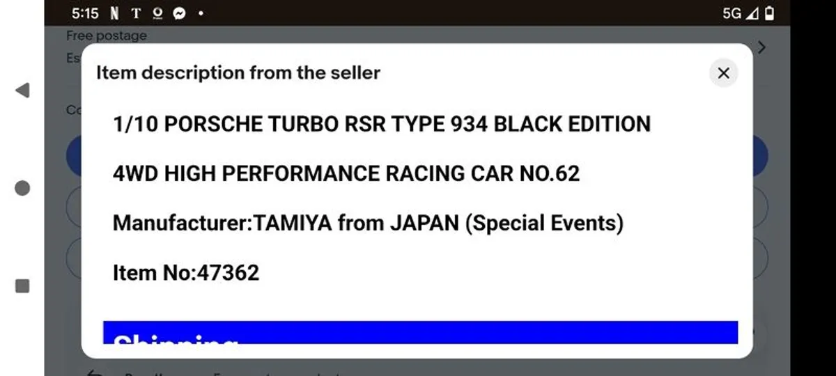 Porsche Turbo RSA Type 934 1/10th scale radio control 4WD High Performance Racing Car Black Edition - Image 2