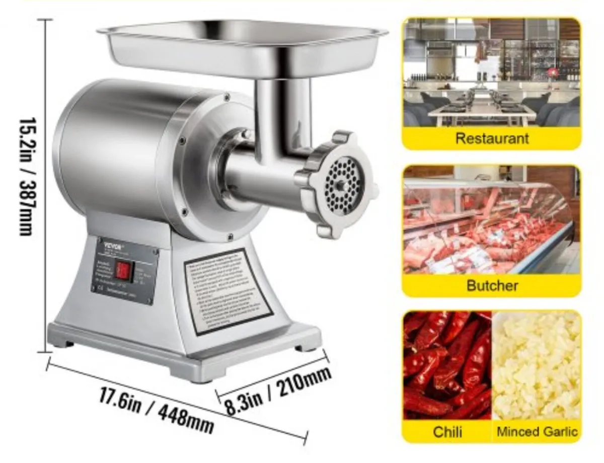 New 220v Meat grinder 1100w Stainless Steel - Image 4