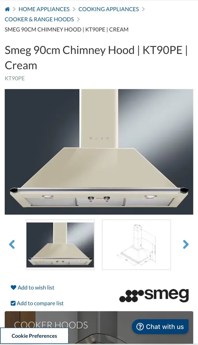 SMEG 90cm Cooker hood - Image 2