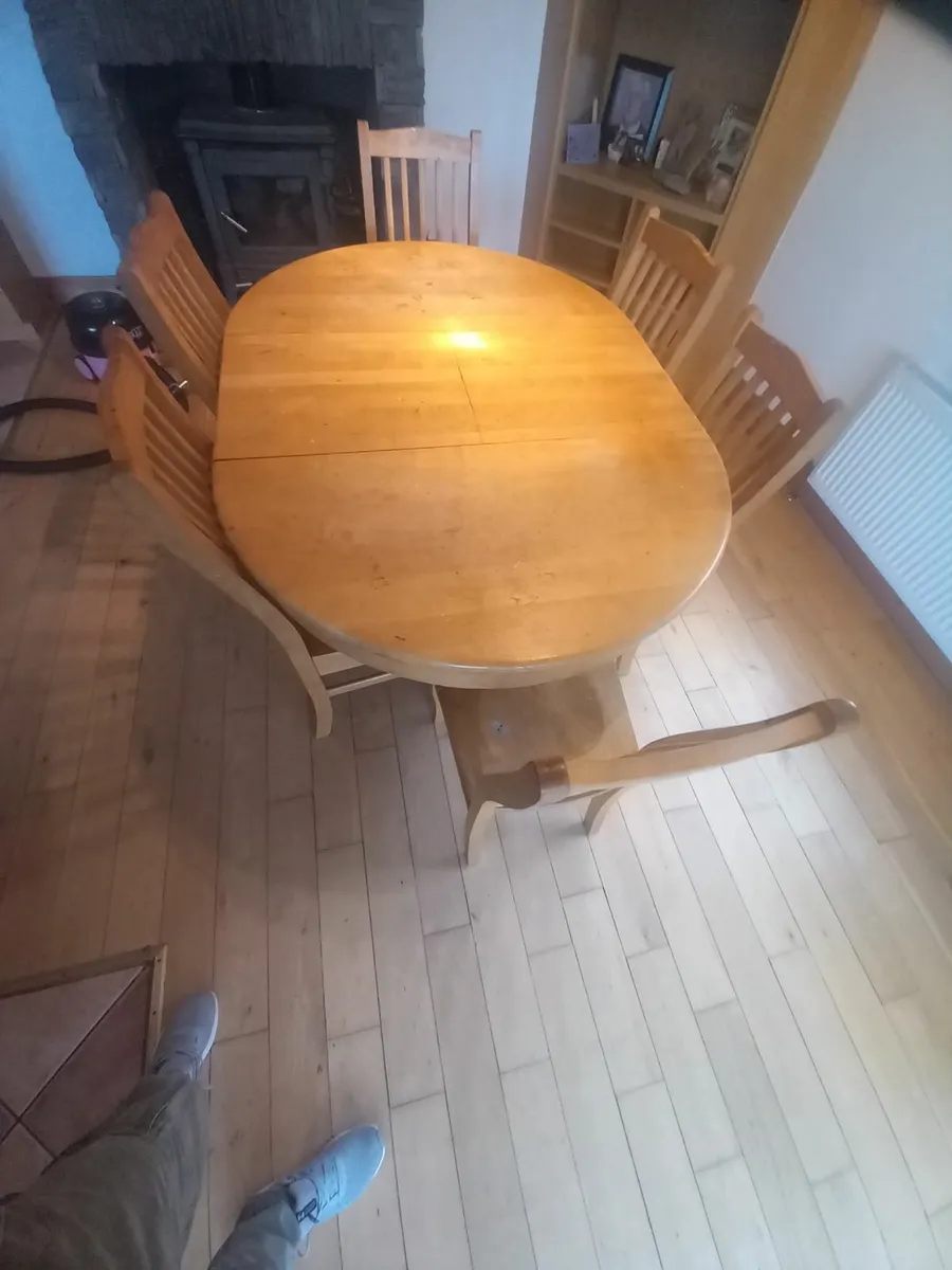 Kitchen table  and  6 chairs .  3 Recliners - Image 2