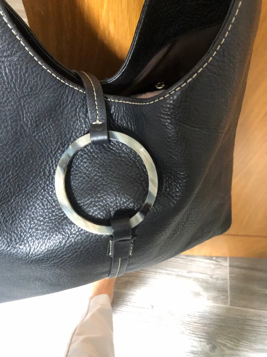 Designer black leather bag - Image 1
