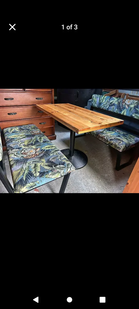 Table and 2 benches - Image 1