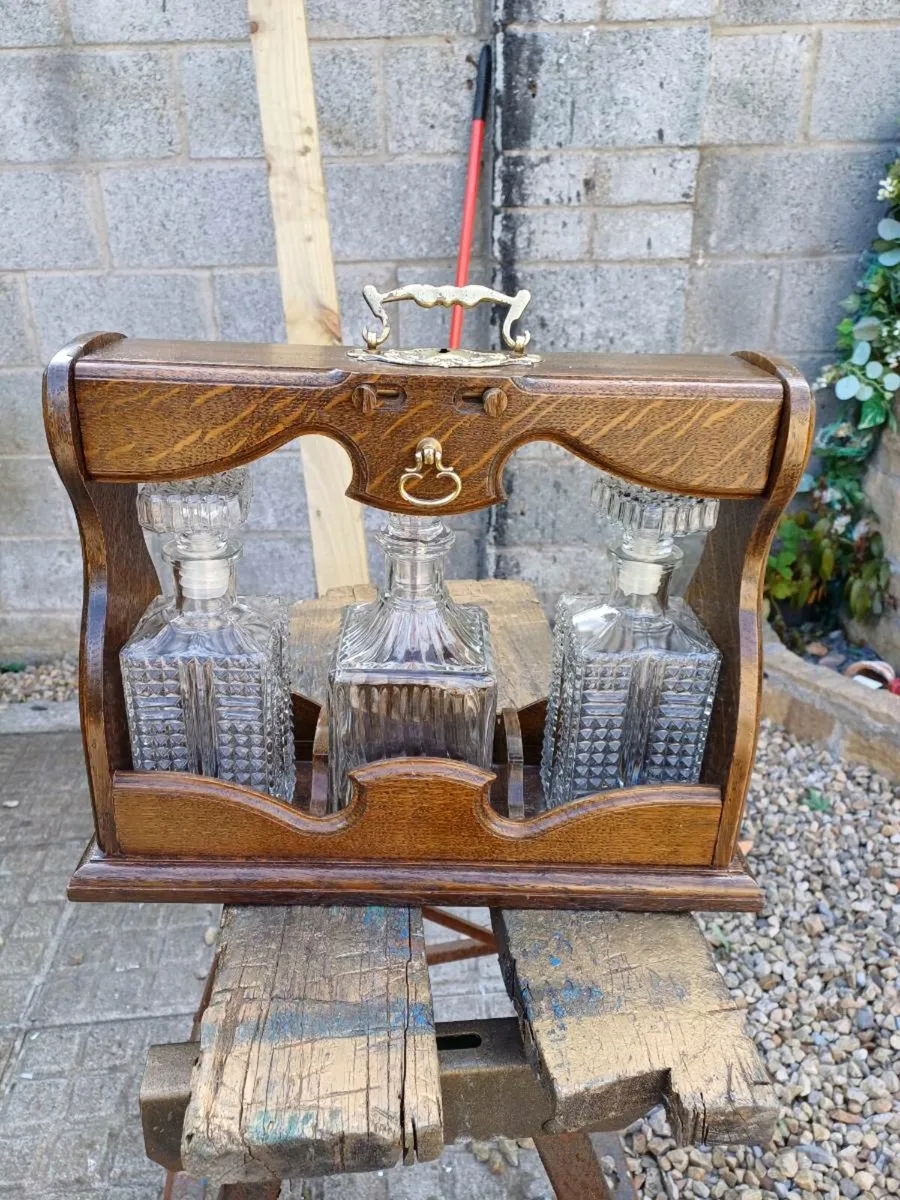 Vintage Mahogany Tantalus - Image 1