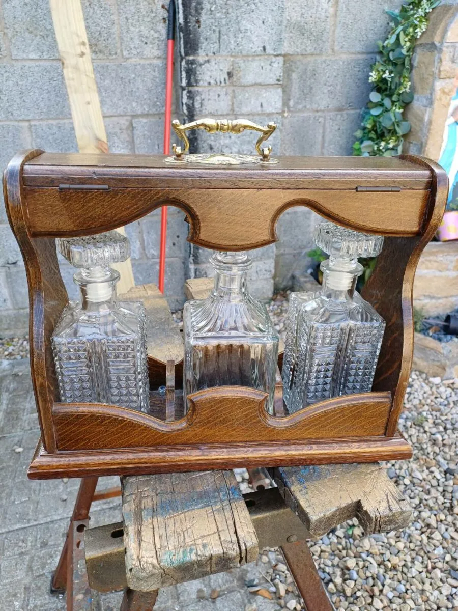Vintage Mahogany Tantalus - Image 2