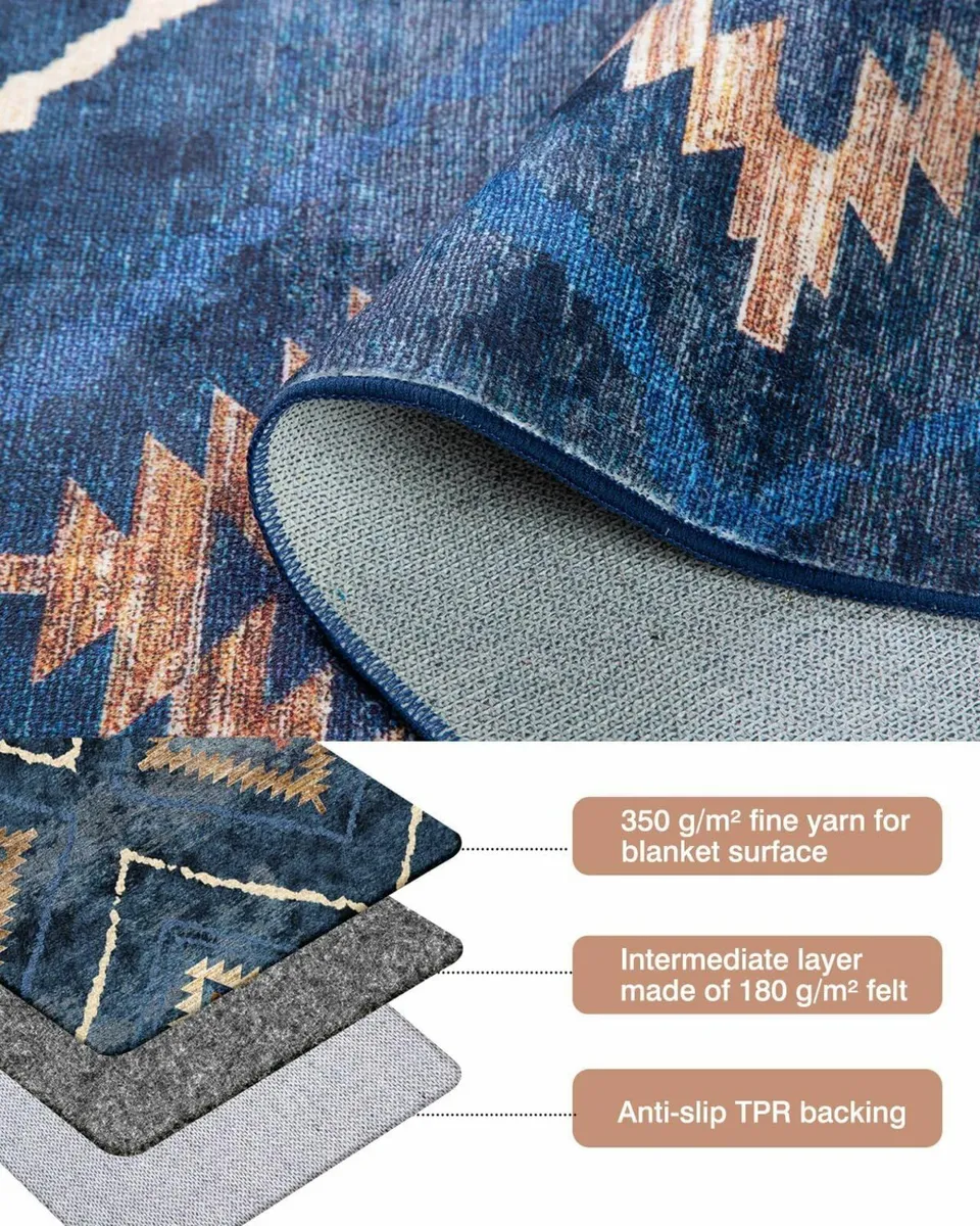 Large Rug Living Room 180x270 cm Blue Rug Bedroom - Image 2