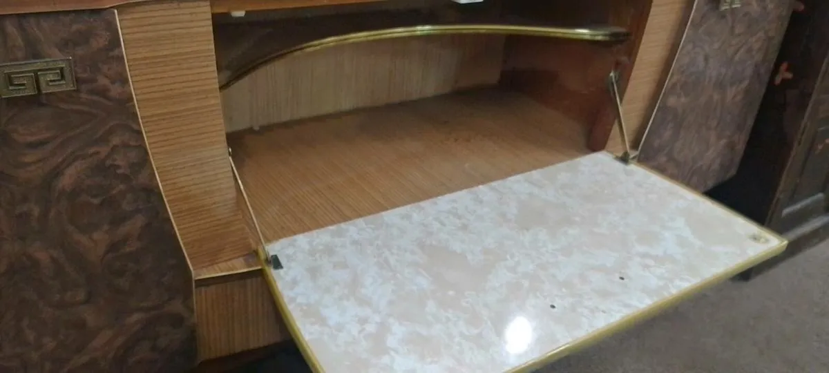 Original Walnut Veneer Mid Century Sideboard - Image 2