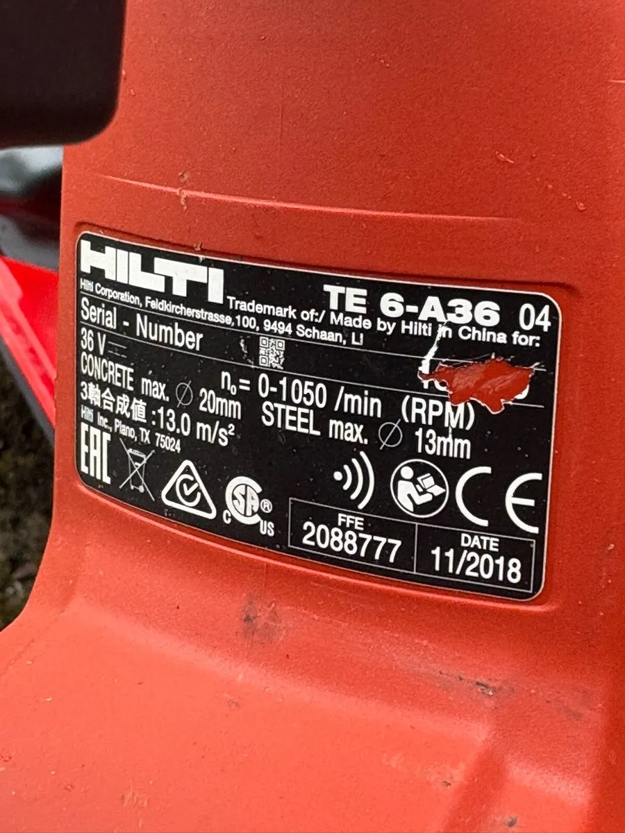 Hilti TE6 Hammer Drill 2018 - Image 4